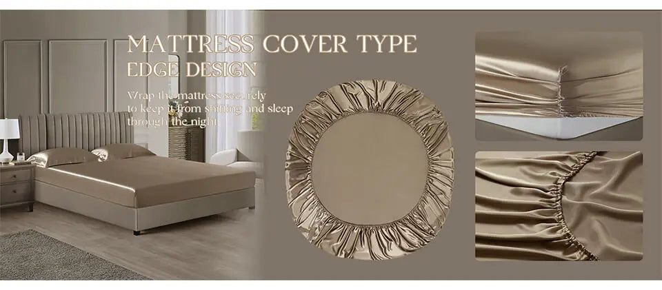 Mattress cover with edge design on a neutral background