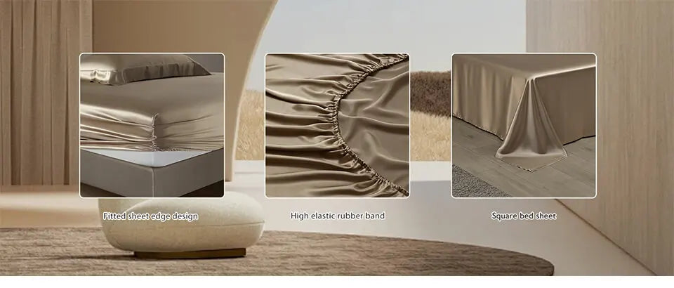 fitted sheet edge design, high elastic rubber band, square bed sheet